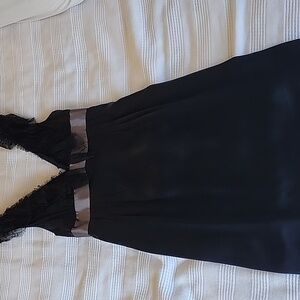 Development navy blue silk dress